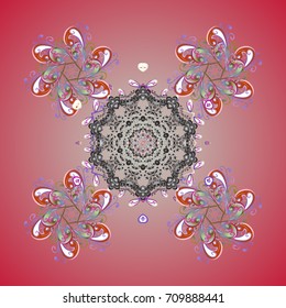 Snowflake Icon. Snowflake isolated on orange, pink and gray colors. Vector illustration. Vector illustration.