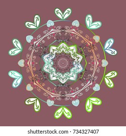 Snowflake Icon. Snowflake isolated on pink background. Winter mandala. Snowflake Vector illustration.