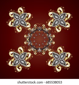 Snowflake icon isolated on a red background. 