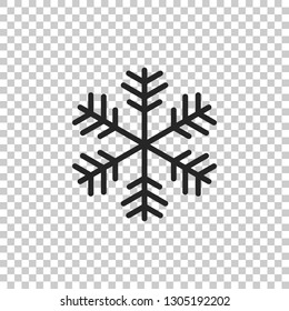 Snowflake icon isolated on transparent background. Flat design. Vector Illustration