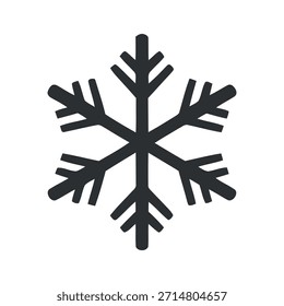 Snowflake icon isolated on transparent background in simple style. Minimal and clean snow symbol. Vector, minimal, professional.