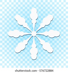 Snowflake Icon Isolated On Transparent. Vector Illustration. Abstract