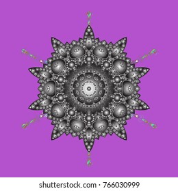 Snowflake Icon. Isolated on violet, gray and brown colors. Winter snowflake. Snowflake Vector illustration.