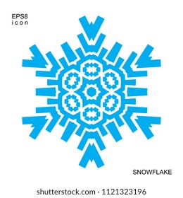 Snowflake icon isolated on white background. Snow flake element for winter design and decoration. Refrigerator vector symbol or logo
