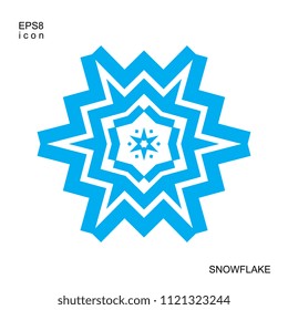 Snowflake icon isolated on white background. Snow flake element for winter design and decoration. Refrigerator vector symbol or logo