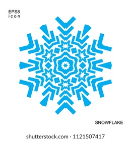 Snowflake icon isolated on white background. Snow flake element for winter design and decoration. Refrigerator vector symbol or logo