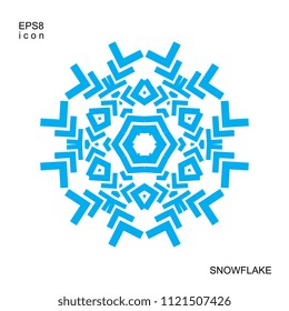 Snowflake icon isolated on white background. Snow flake element for winter design and decoration. Refrigerator vector symbol or logo
