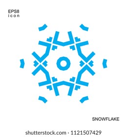 Snowflake icon isolated on white background. Snow flake element for winter design and decoration. Refrigerator vector symbol or logo