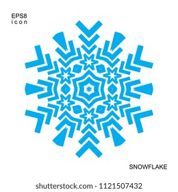 Snowflake icon isolated on white background. Snow flake element for winter design and decoration. Refrigerator vector symbol or logo