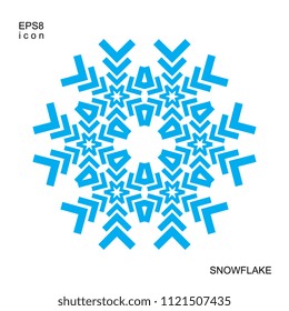 Icono de copo de nieve aislado en fondo blanco. Elementos de copos de nieve para el diseño y la decoración de invierno. Símbolo o logotipo del vector del refrigerador
