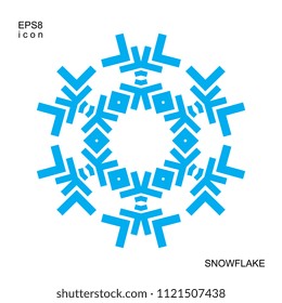 Snowflake icon isolated on white background. Snow flake element for winter design and decoration. Refrigerator vector symbol or logo