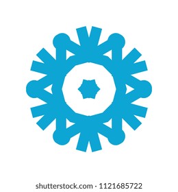 Snowflake icon isolated on white background. Snow flake element for winter design and decoration. Refrigerator vector symbol or logo