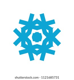 Snowflake icon isolated on white background. Snow flake element for winter design and decoration. Refrigerator vector symbol or logo