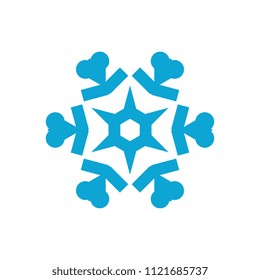Snowflake icon isolated on white background. Snow flake element for winter design and decoration. Refrigerator vector symbol or logo