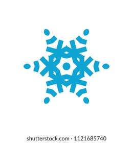 Snowflake icon isolated on white background. Snow flake element for winter design and decoration. Refrigerator vector symbol or logo