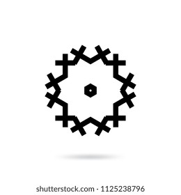 Snowflake icon isolated on white background. Snow flake element for winter design and decoration. Refrigerator vector symbol or logo
