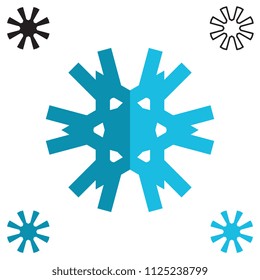 Snowflake icon isolated on white background. Snow flake element for winter design and decoration. Refrigerator vector symbol or logo