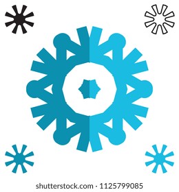 Snowflake icon isolated on white background. Snow flake element for winter design and decoration. Refrigerator vector symbol or logo