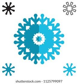 Snowflake icon isolated on white background. Snow flake element for winter design and decoration. Refrigerator vector symbol or logo