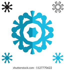 Snowflake icon isolated on white background. Snow flake element for winter design and decoration. Refrigerator vector symbol or logo