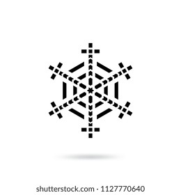 Snowflake icon isolated on white background. Snow flake element for winter design and decoration. Refrigerator vector symbol or logo