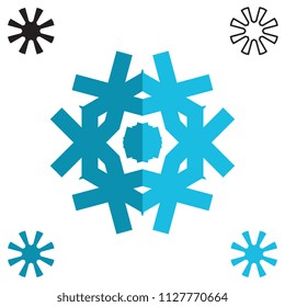 Snowflake icon isolated on white background. Snow flake element for winter design and decoration. Refrigerator vector symbol or logo