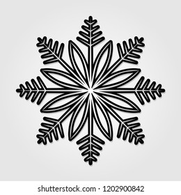 Snowflake icon isolated on white background. Vector illustration.