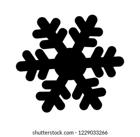 Snowflake icon isolated on white. Christmas winter holiday. decorative design element. Black silhouette snow flake sign. Symbol of winter, frozen, New Year . Vector illustration