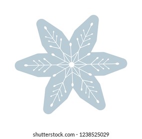 Snowflake icon isolated on white. Christmas winter holiday. decorative design element. blue silhouette snow flake sign. Symbol of winter, frozen, New Year . Vector illustration