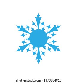 Snowflake icon isolated on white background.