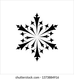 Snowflake icon isolated on white background.