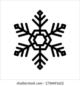 Schneeflocke auf weißem Hintergrund isoliert