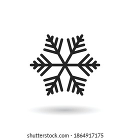 Snowflake icon isolated on white background. Vector illustration.