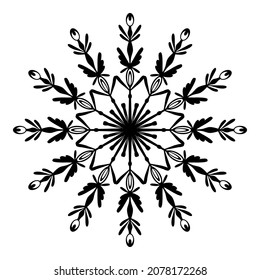 Schneeflocken-Symbol. Einzeln auf weißem Hintergrund. Vektorgrafik