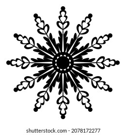 Snowflake icon. Isolated on white background. Vector