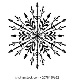 Snowflake icon. Isolated on white background. Vector