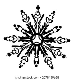 Icono de copo de nieve. Aislado sobre fondo blanco. Vector