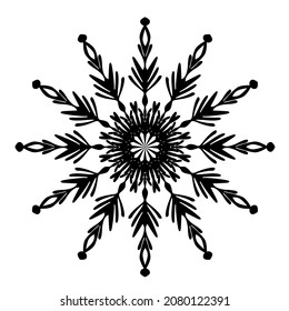 Snowflake icon. Isolated on white background. Vector