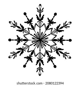 Snowflake icon. Isolated on white background. Vector