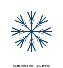 Snowflake icon isolated on white background. Design Snow logo. Winter precipitation. Flat vector illustration eps10