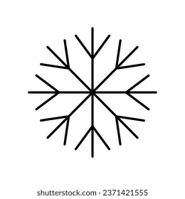 Snowflake icon isolated on a white background. Vector illustration.