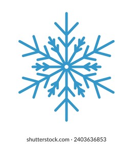 Icono de copo de nieve aislado en un fondo blanco.