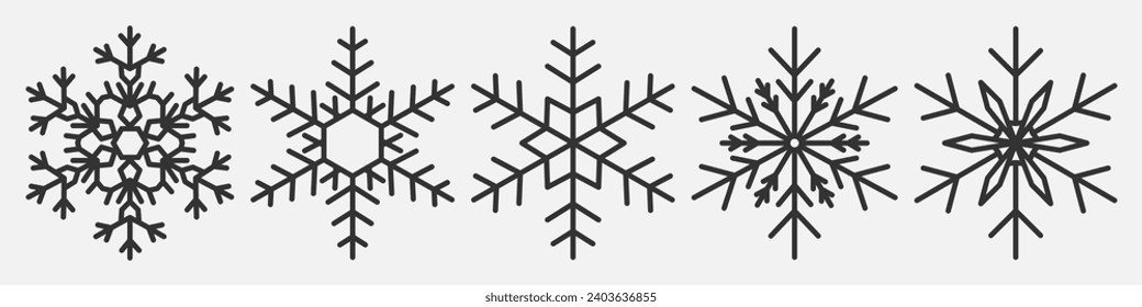 Icono de copo de nieve aislado en un fondo blanco.