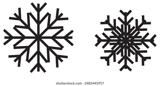 Icono de copo de nieve aislado sobre un fondo blanco. Ilustración vectorial.