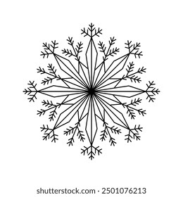Schneeflocken-Symbol einzeln auf weißem Hintergrund. Vektorgrafik