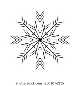 Snowflake icon isolated on white background. Vector illustration