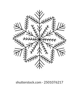 Icono del copo de nieve aislado en el fondo blanco. Ilustración vectorial