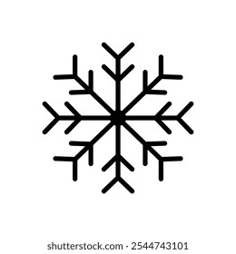 Icono del copo de nieve aislado en el fondo blanco. Icono de nieve e invierno. Elemento decorativo copo de nieve para Navidades. Ilustración vectorial.