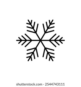 Snowflake icon isolated on white background. Snow and winter icon. Snowflake decorative element for Christmas. Vector illustration.
