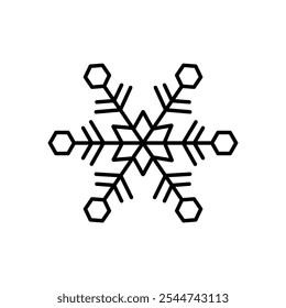 Icono del copo de nieve aislado en el fondo blanco. Icono de nieve e invierno. Elemento decorativo copo de nieve para Navidades. Ilustración vectorial.